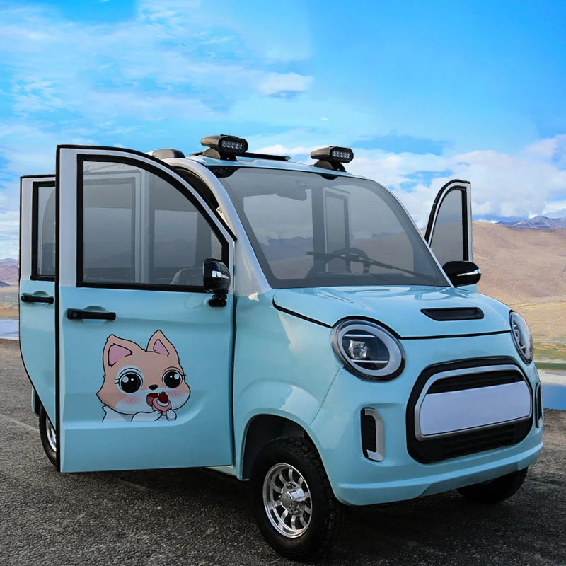 Cute 4-Seater Electric Car Mini  Closed Cabin Electric Vehicle