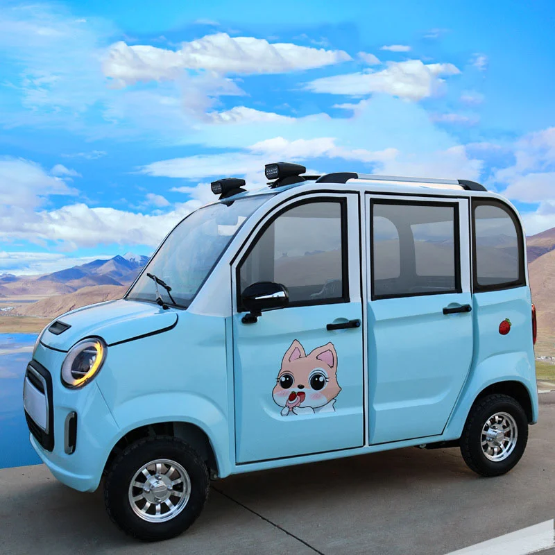 Cute 4-Seater Electric Car Mini  Closed Cabin Electric Vehicle