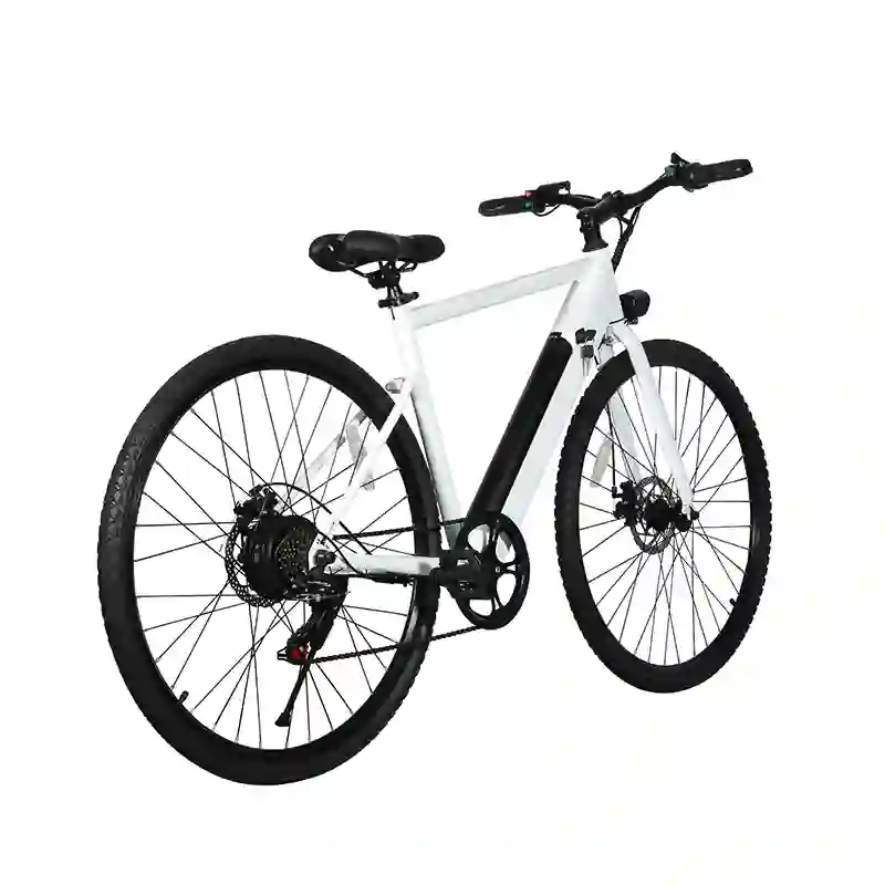 White Electric Bicycle  26 Inch  with Removable Battery