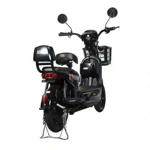 black electric bicycle (4) Black Electric Bicycle 2-Seater City Commuter E-Bike
