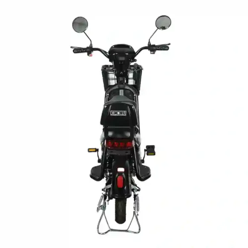 black electric bicycle (5) Black Electric Bicycle 2-Seater City Commuter E-Bike