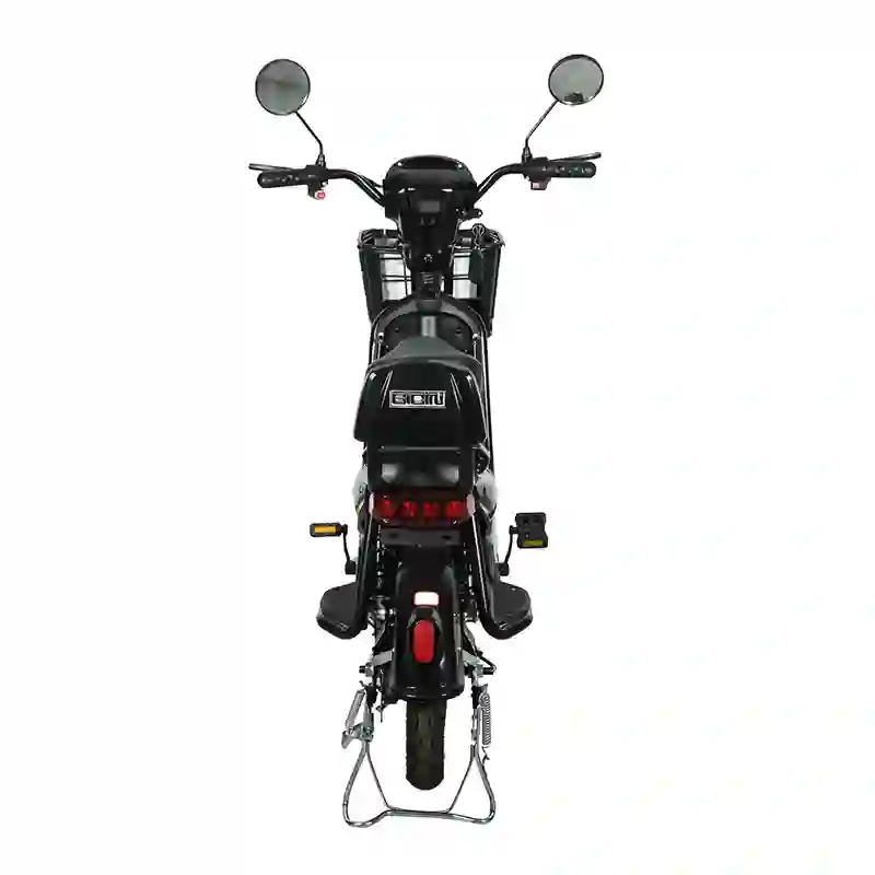 black electric bicycle (5) Black Electric Bicycle 2-Seater City Commuter E-Bike